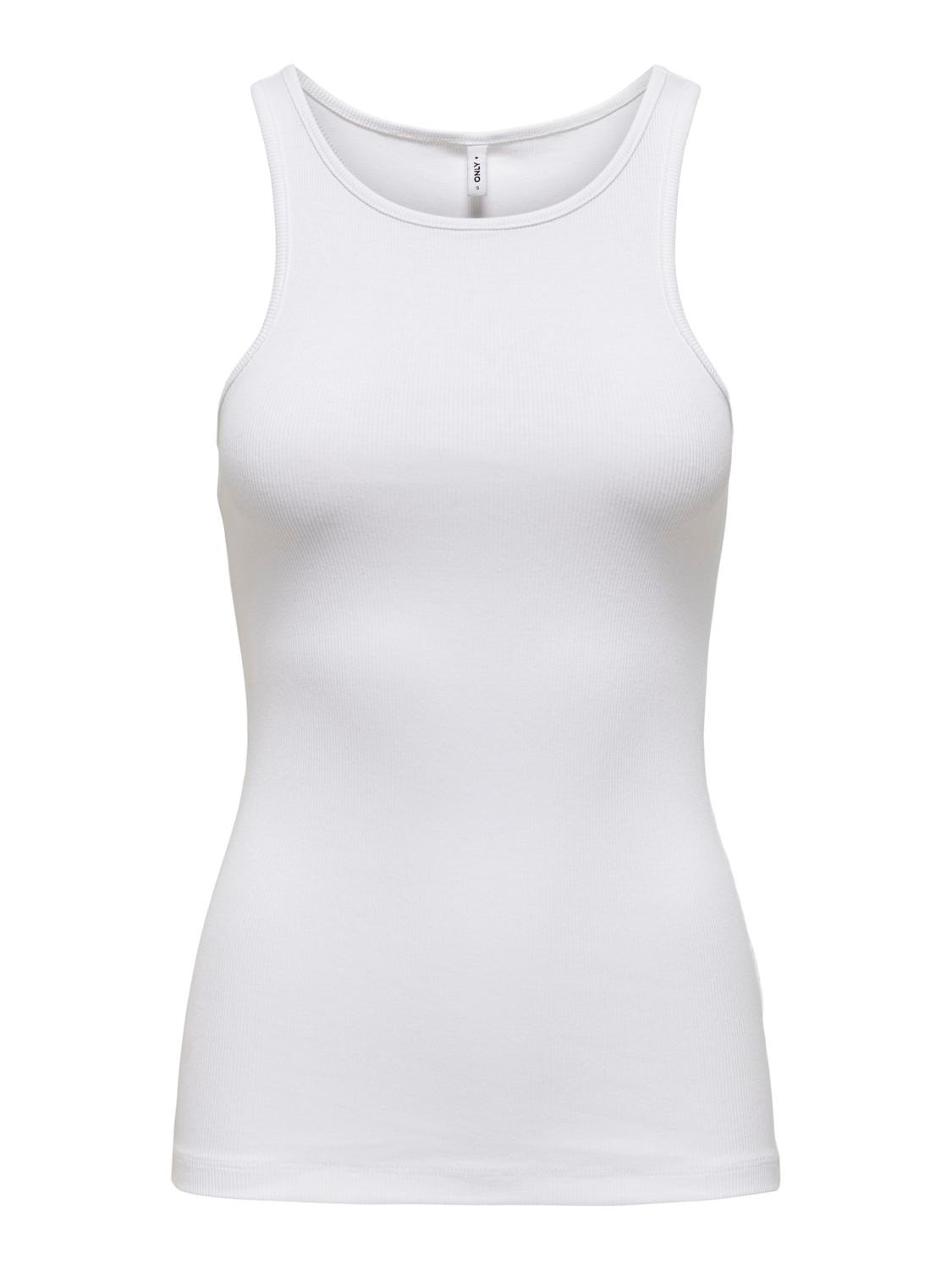 ONLY Regular Fit Round Neck Tank-Top -White - 15234659