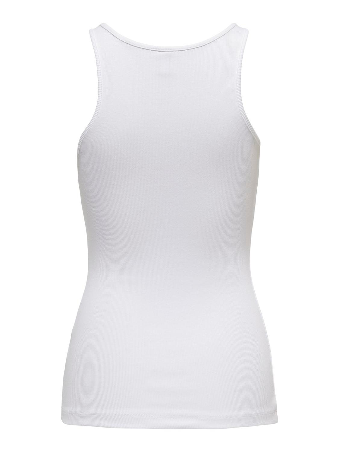 ONLY Regular Fit Round Neck Tank-Top -White - 15234659