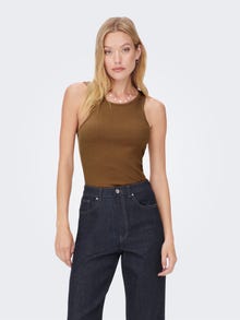 ONLY Rib Tank top -Toffee - 15234659