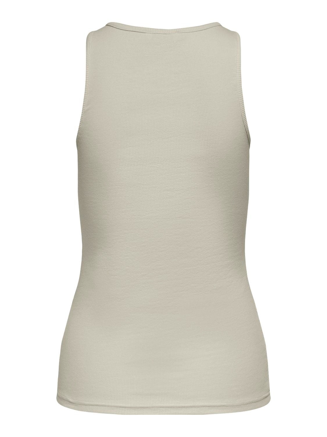 ONLY Regular Fit Round Neck Tank-Top -Pumice Stone - 15234659