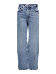 ONLY Weiter Beinschnitt Hohe Taille Jeans -Medium Blue Denim - 15234743