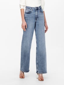 ONLY Jeans Wide Leg Fit Taille haute -Medium Blue Denim - 15234743