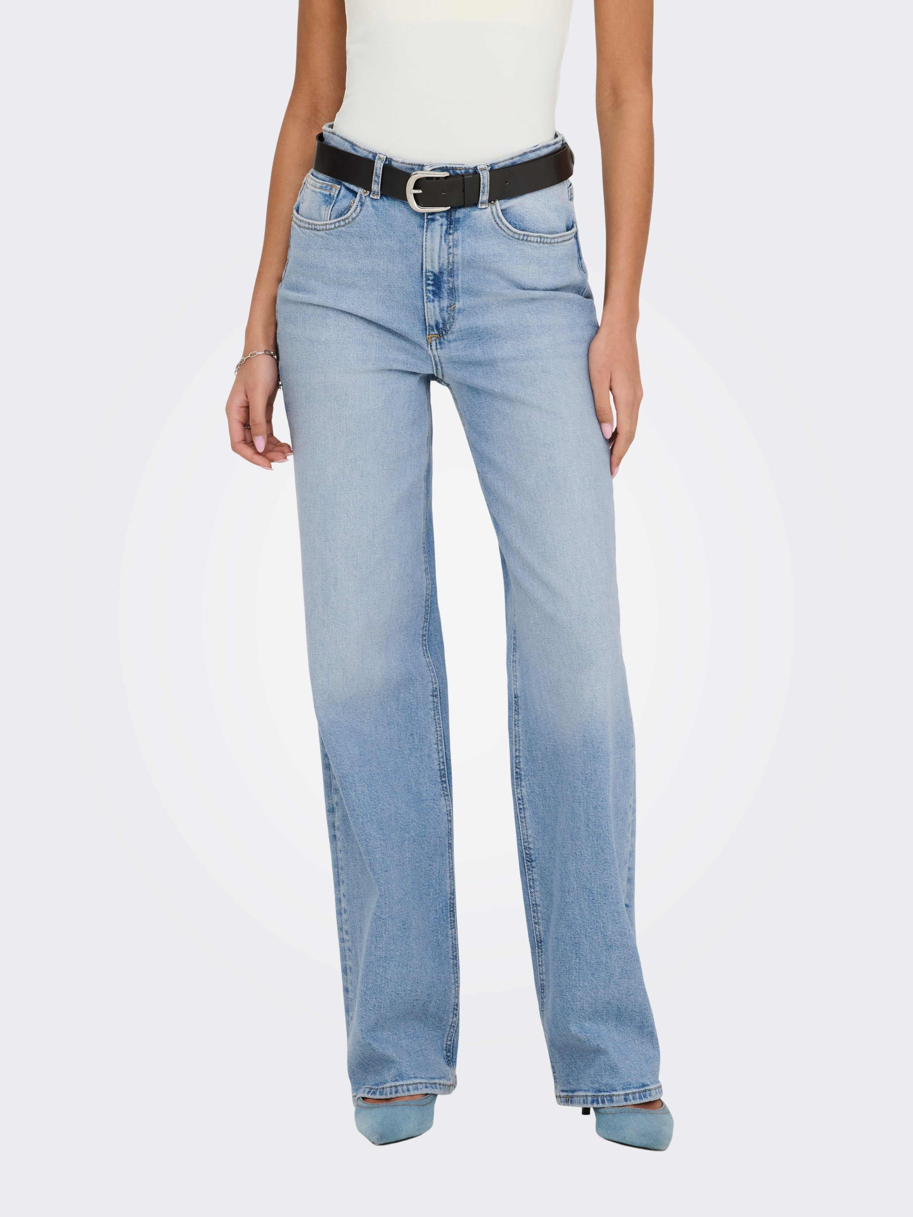 Onljuicy Hohe Taille Weiter Beinschnitt Jeans