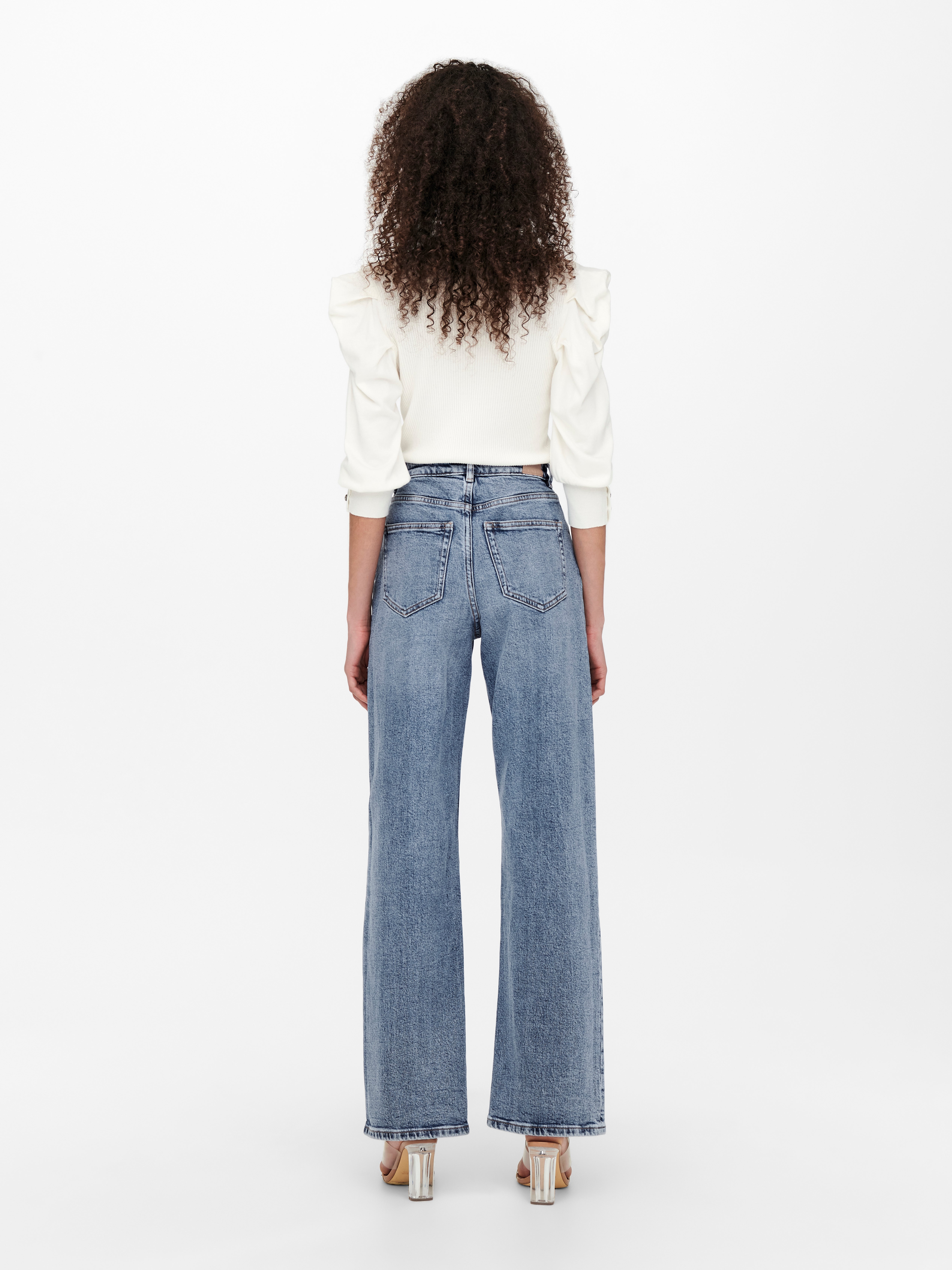 ★E.B.M★ Basic Wide Fit Pants EMO4WPT110 Beige Geo Wide Leg Pants High Rise | You & All