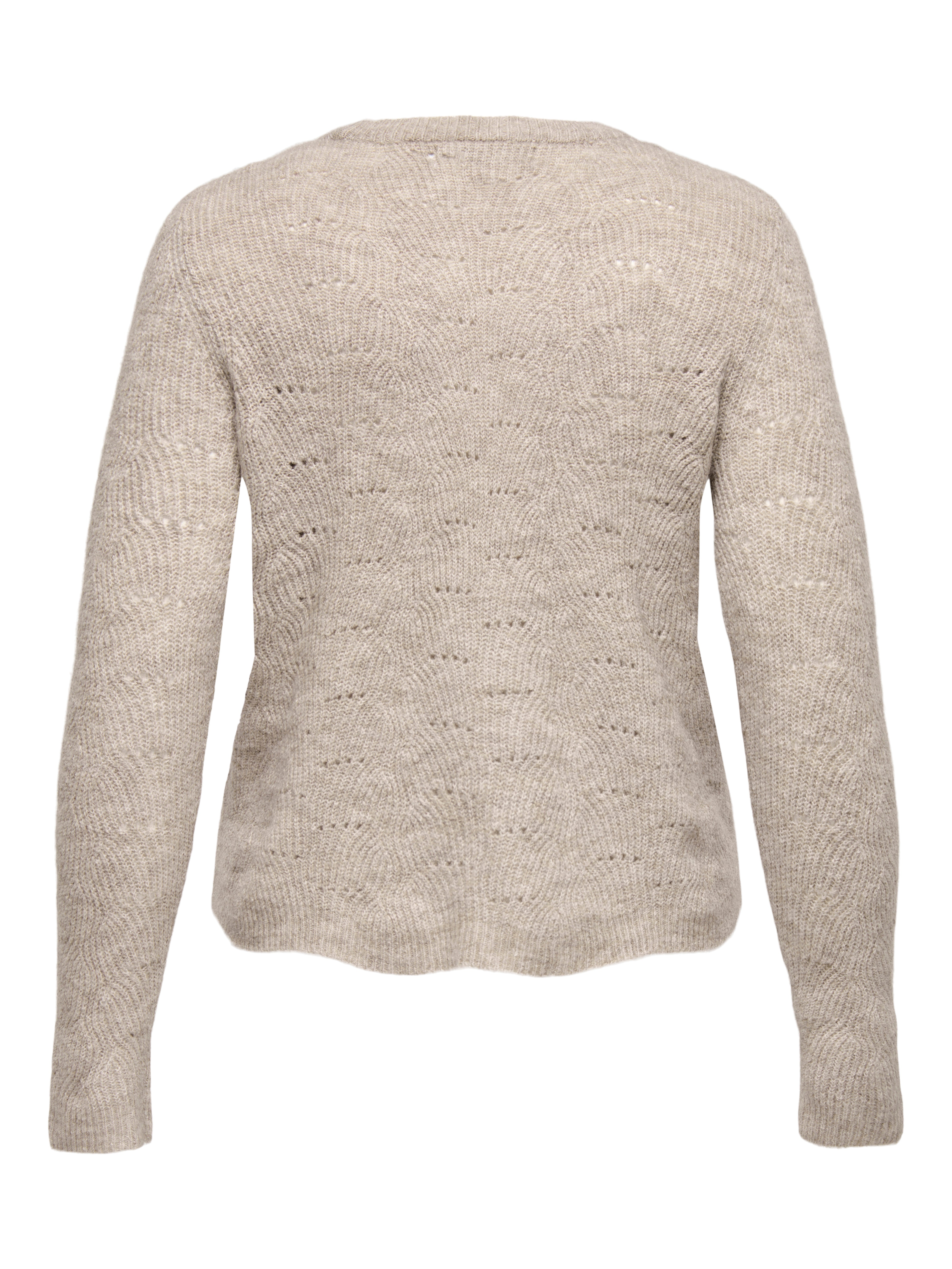 o-hals Solid colored Knitted Pullover | Medium Grey | ONLY®