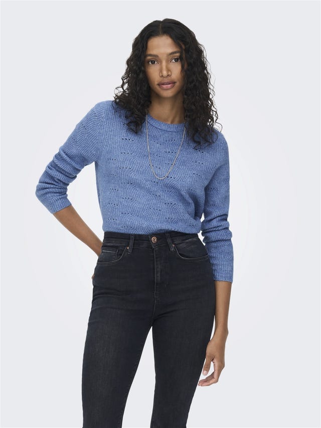 ONLY o-hals Solid colored Knitted Pullover - 15234745