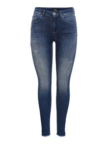 ONLY ONLBLUSH Mid Waist Skinny Jeans -Dark Blue Denim - 15234798