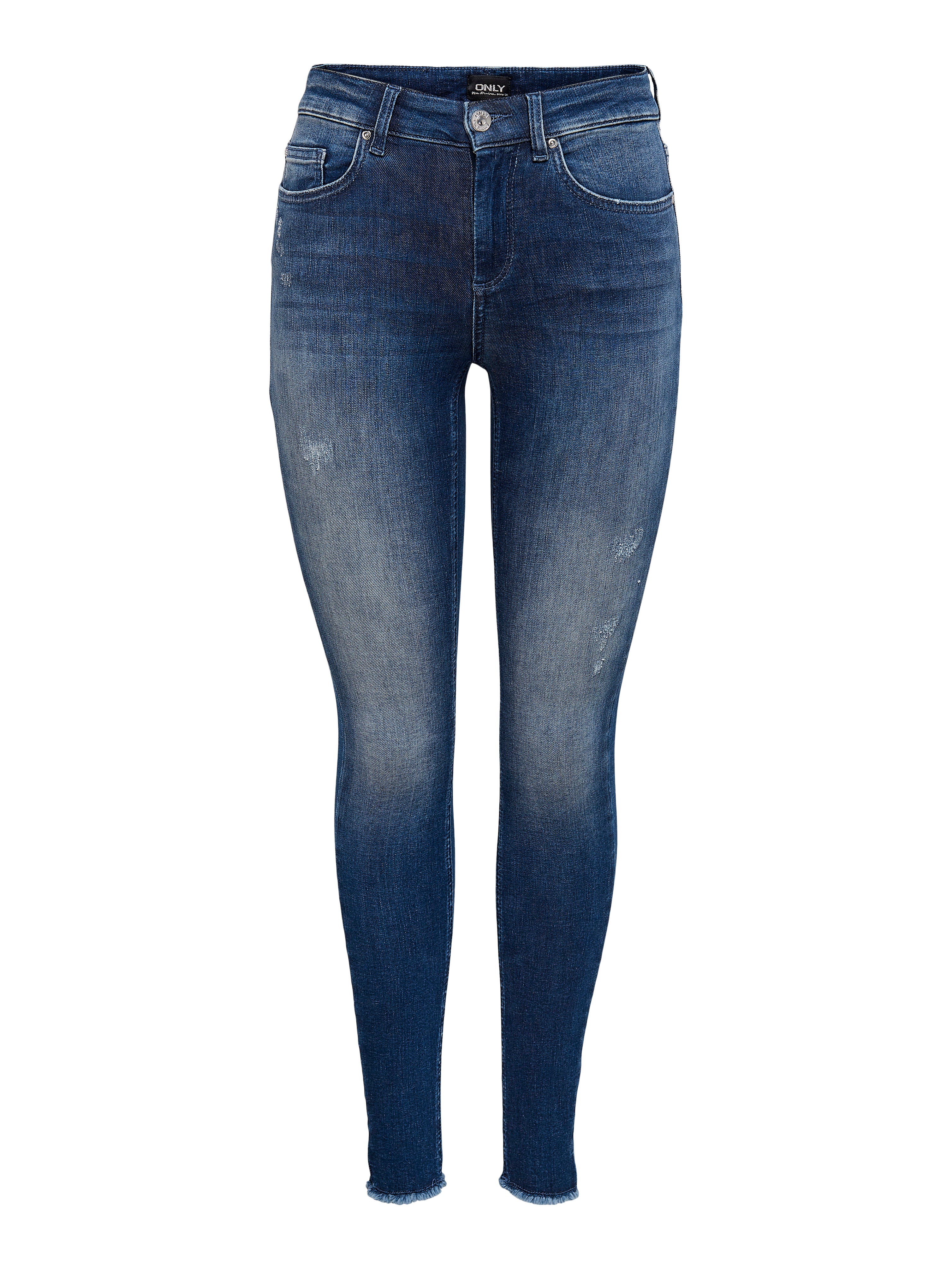 ONLBLUSH Mittlere Taille Skinny Fit Jeans | Dunkelblau | ONLY®