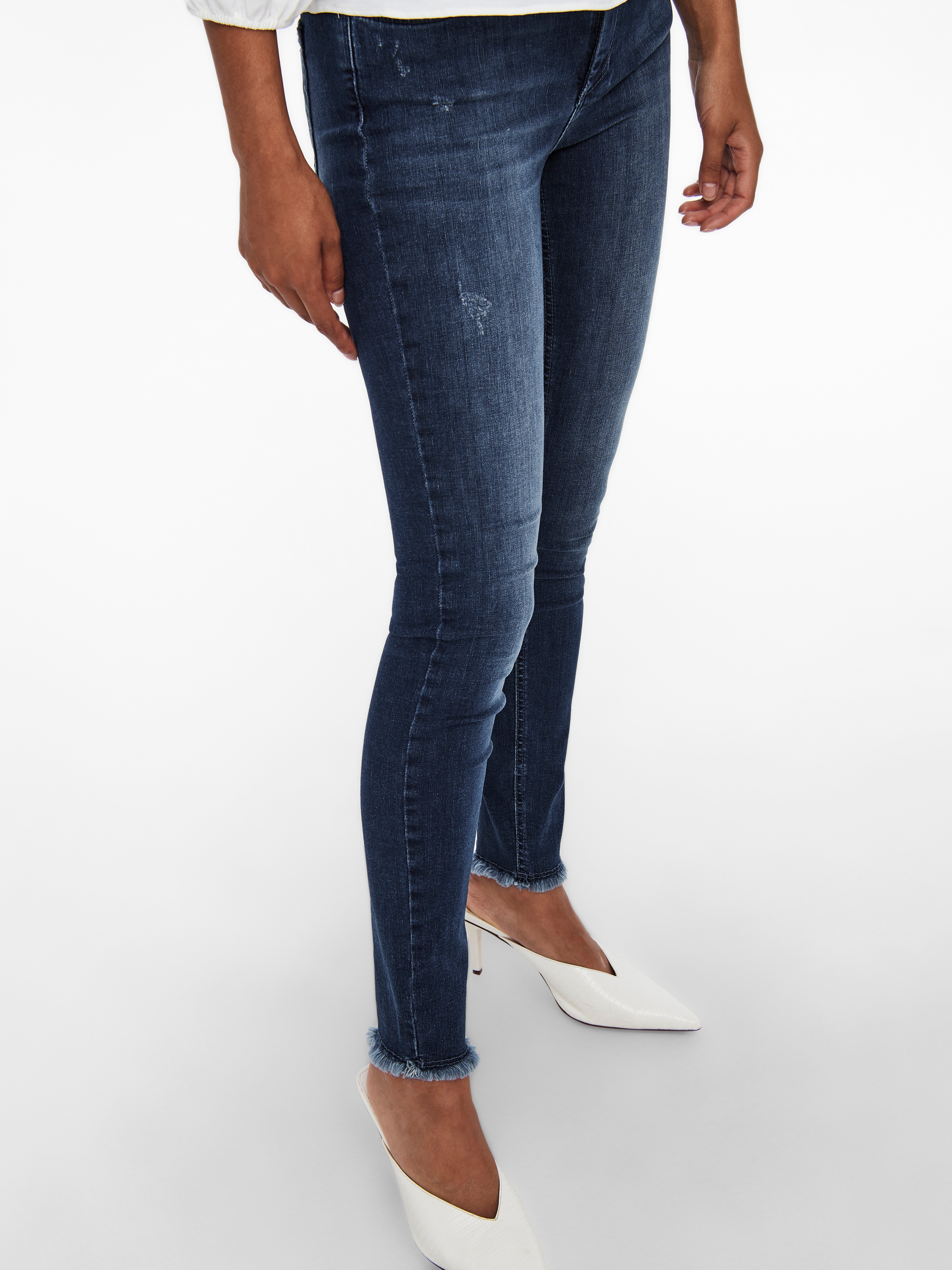 ONLBLUSH Mittlere Taille Skinny Fit Jeans | Dunkelblau | ONLY®