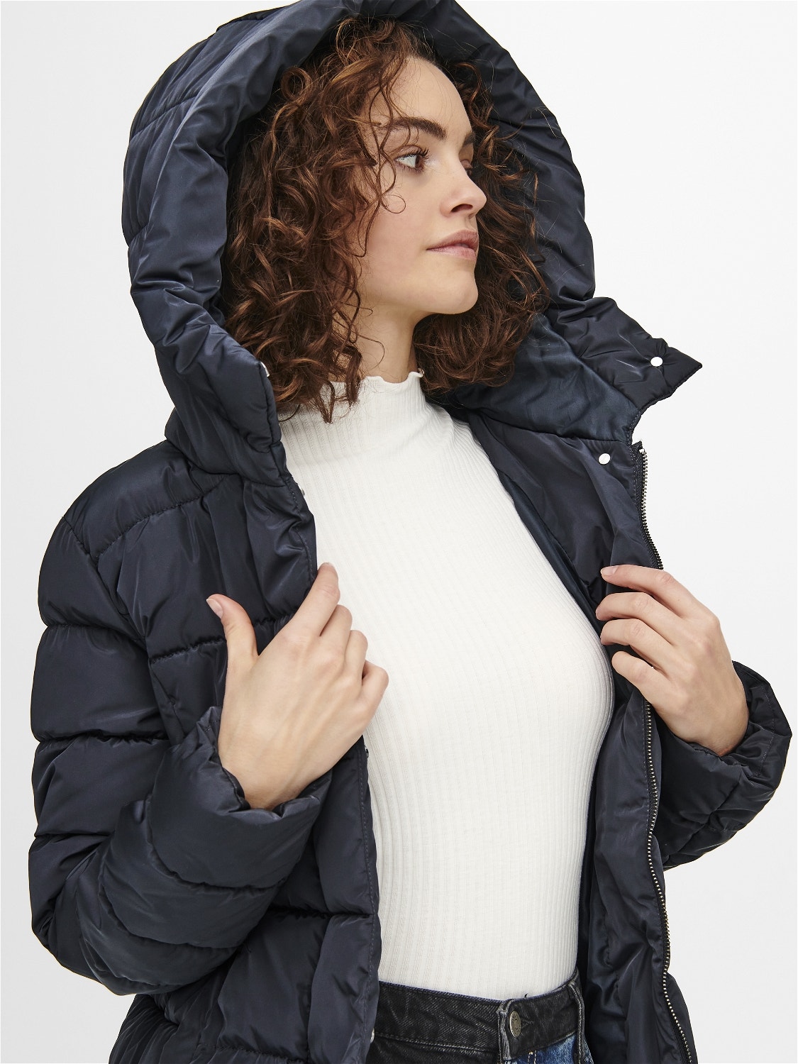 ONLY Long Puffer Jacket -Blue Graphite - 15234957