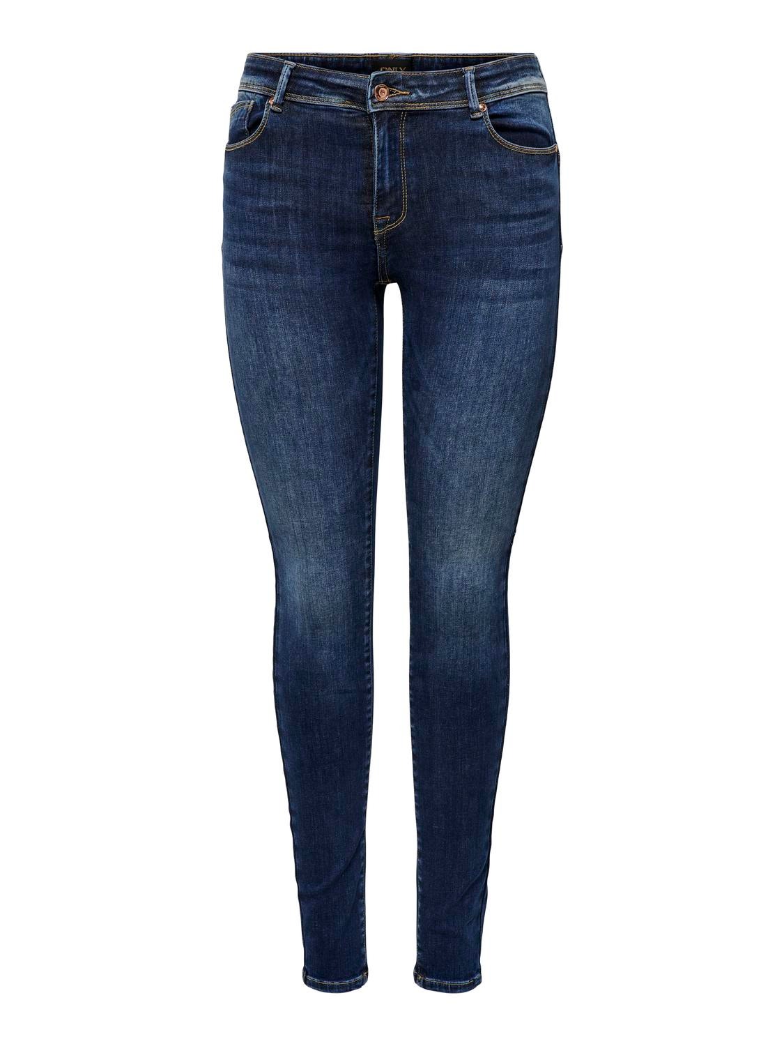 ONLY Skinny Fit Regular waist Jeans -Dark Blue Denim - 15235035