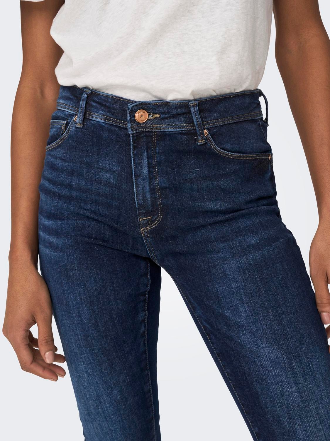 ONLY ONLPUSH SHAPE Regular waist Skinny Jeans -Dark Blue Denim - 15235035