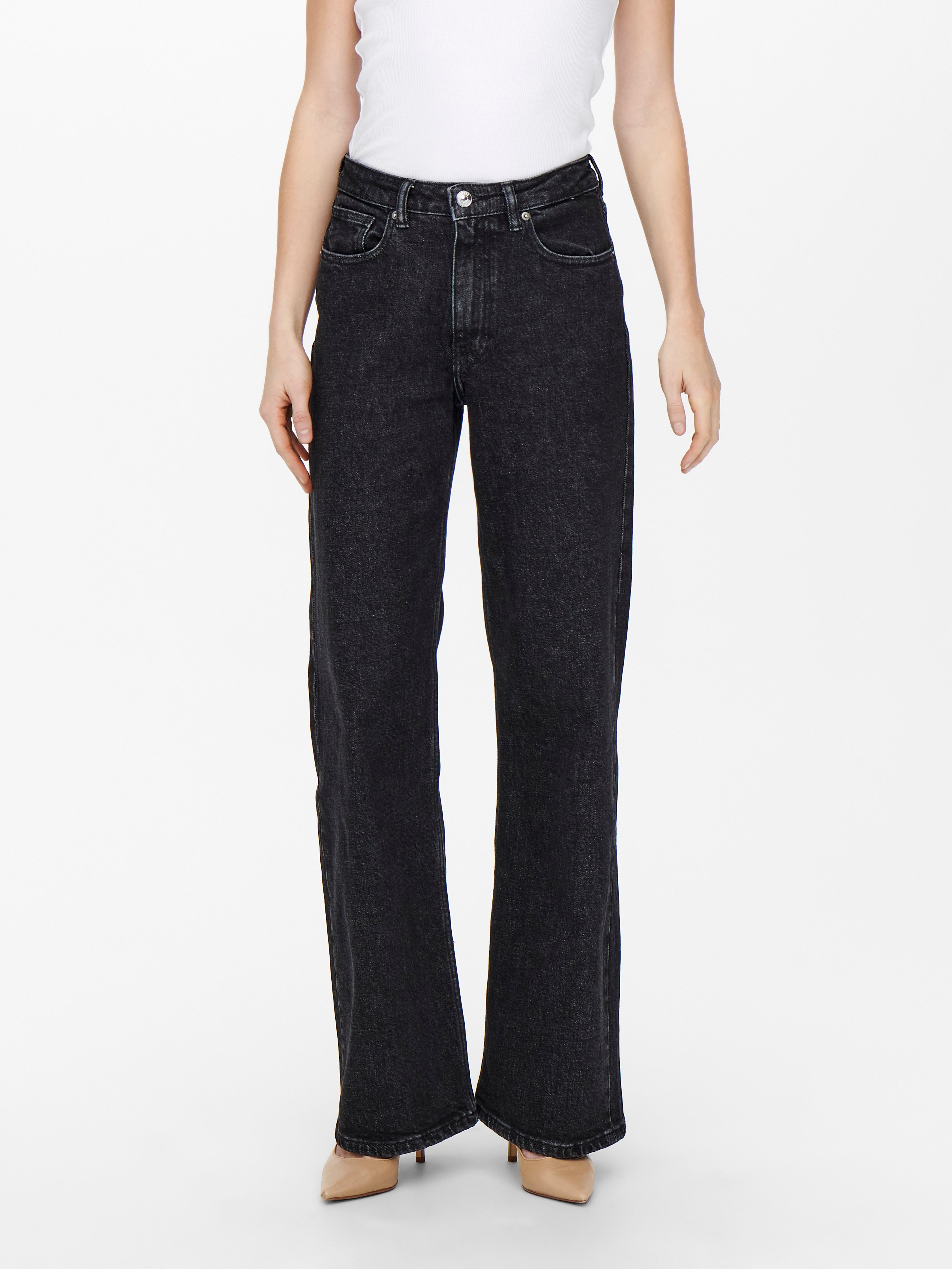 Onljuicy Hohe Taille Weiter Beinschnitt Jeans