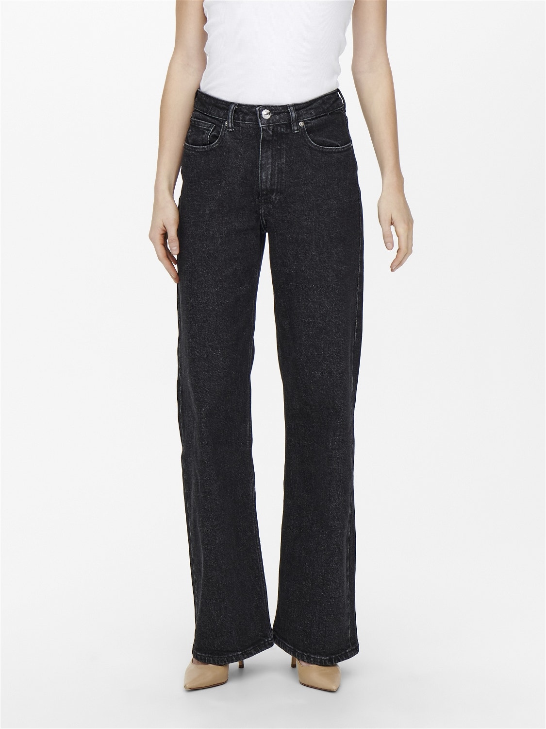 Dark Wide Waistband Trouser Jean