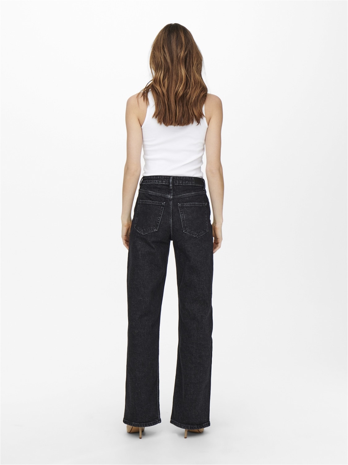 ONLY Jeans Wide Leg Fit Taille haute -Black Denim - 15235241