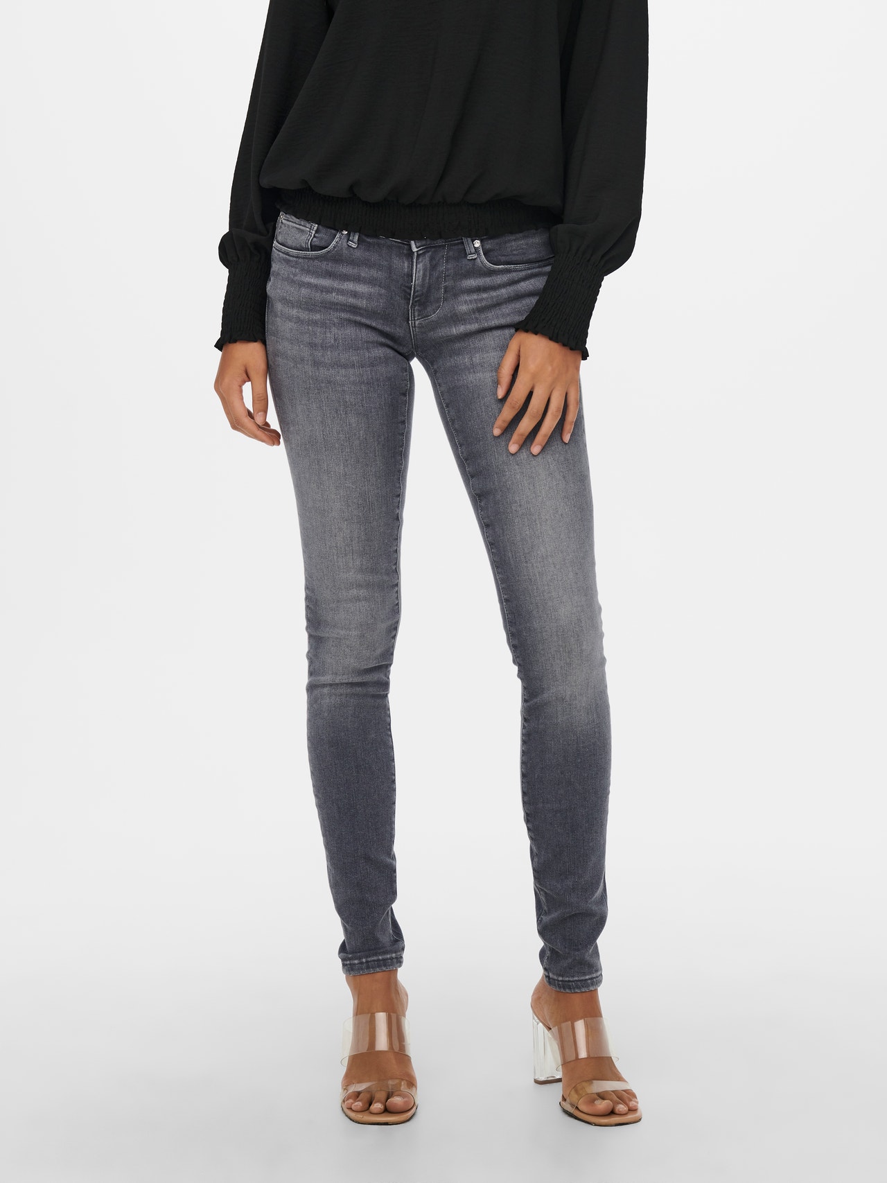 ONLY Izdilis Fit Super zems viduklis Džinsi -Grey Denim - 15235413