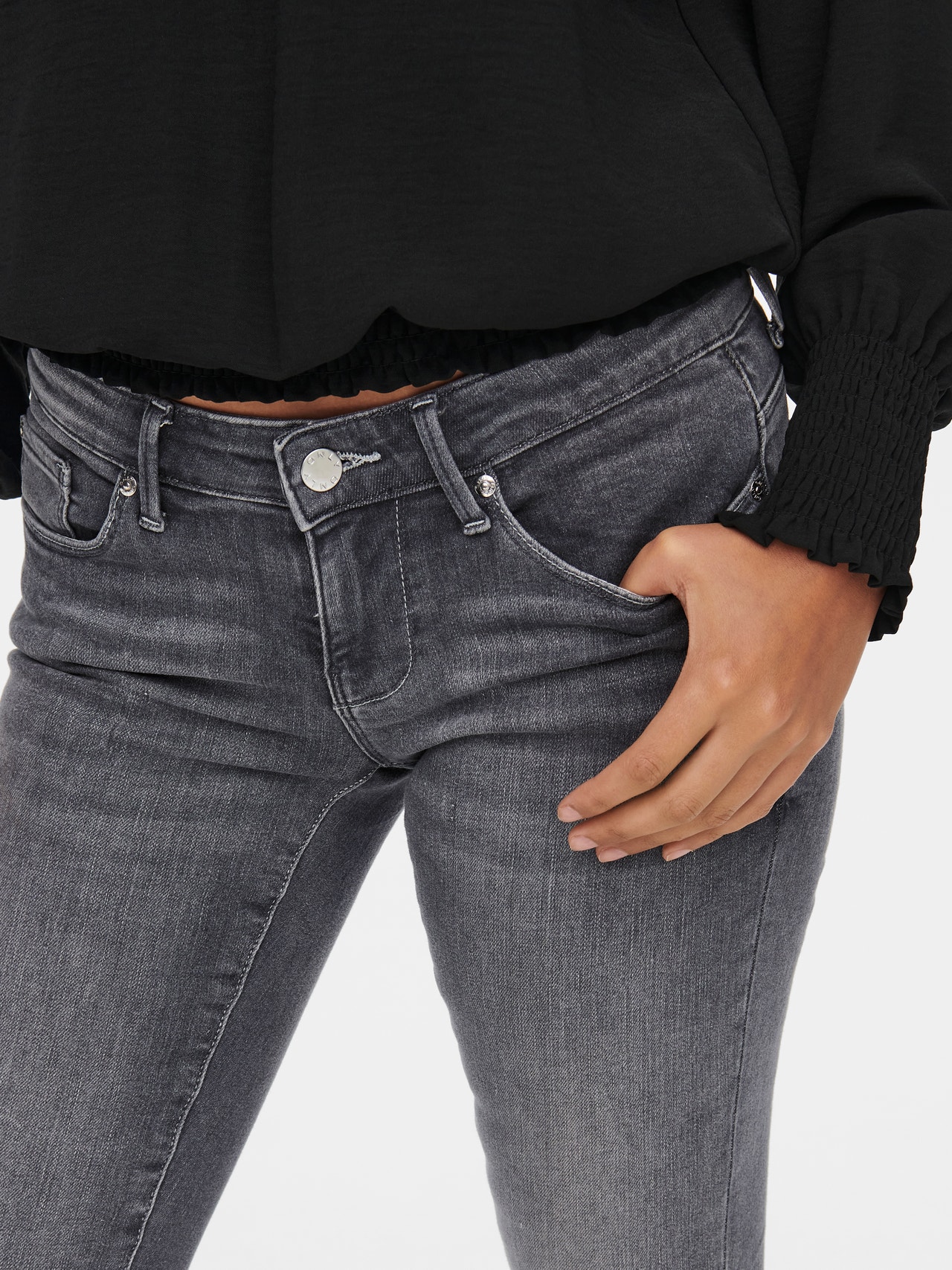 ONLY Izdilis Fit Super zems viduklis Džinsi -Grey Denim - 15235413