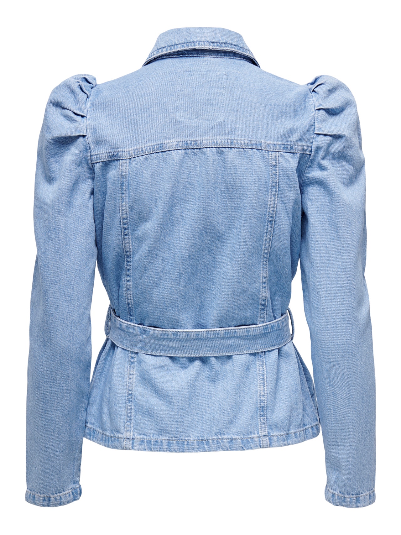ONLY V-Neck Puff sleeves Jacket -Light Blue Denim - 15235675