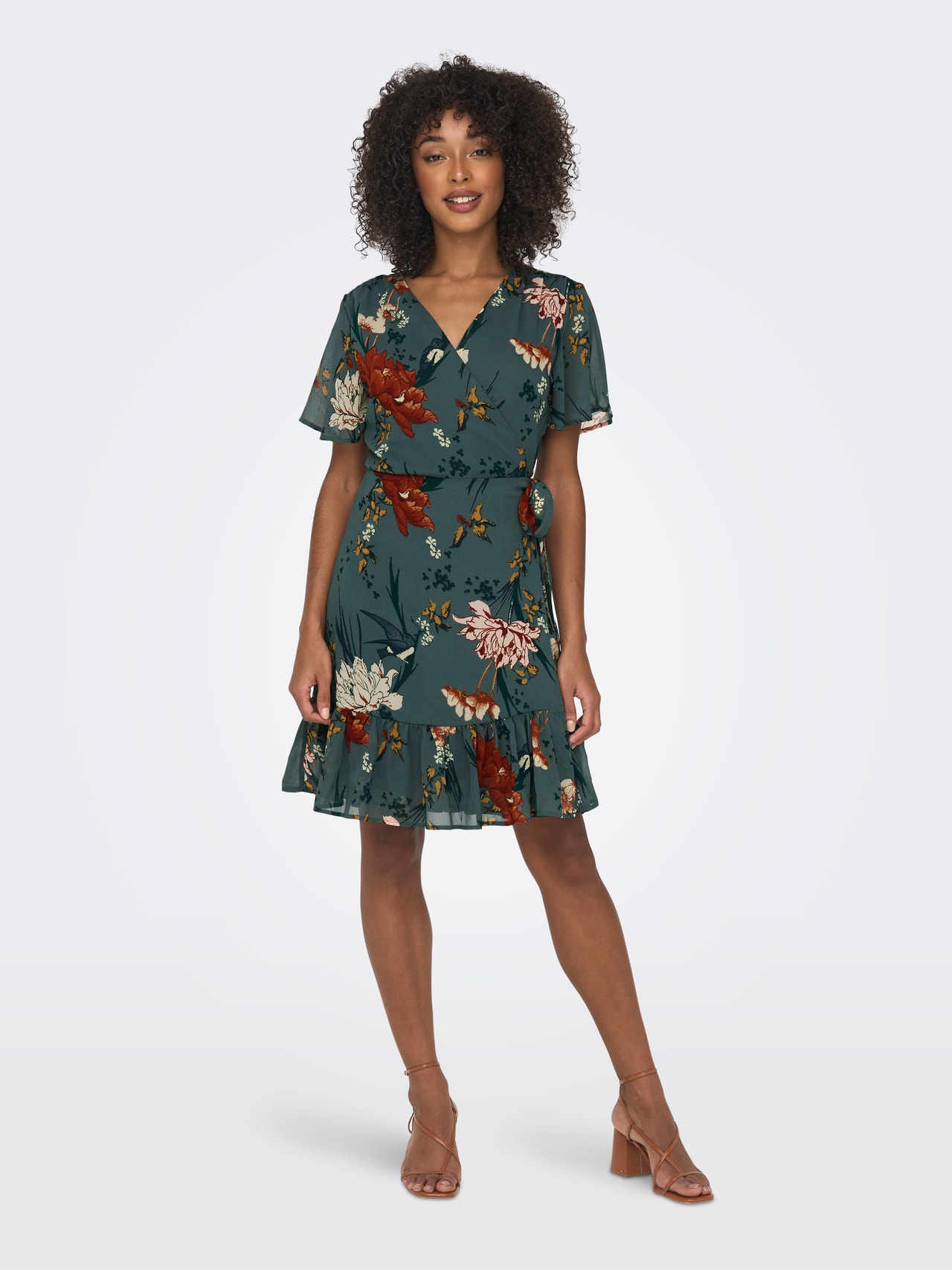 ONLY Short Wrap Dress -Balsam Green - 15235761