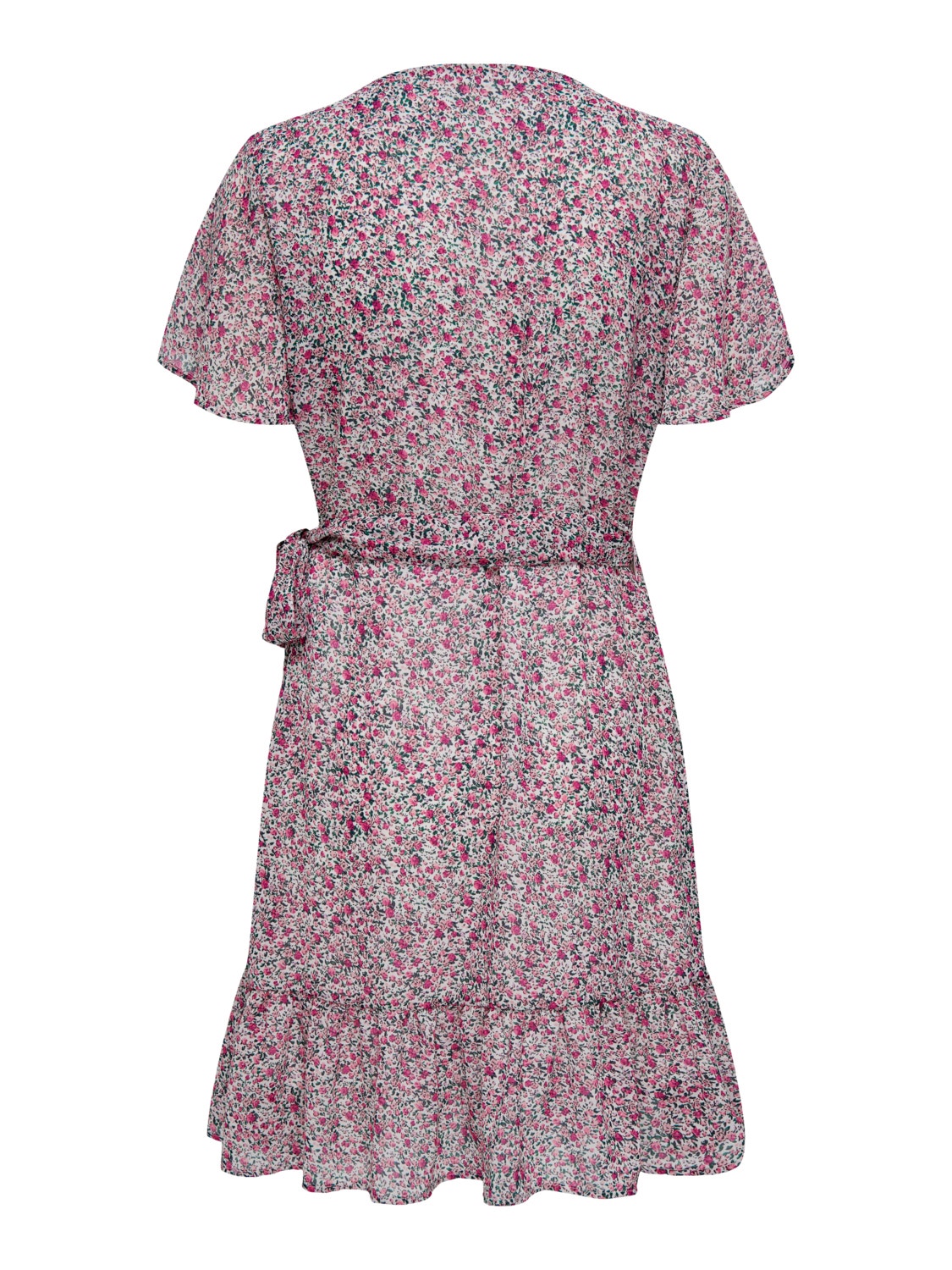 ONLY Normal geschnitten V-Ausschnitt Kurzes Kleid -Festival Fuchsia - 15235761