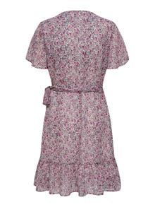 ONLY Normal geschnitten V-Ausschnitt Kurzes Kleid -Festival Fuchsia - 15235761
