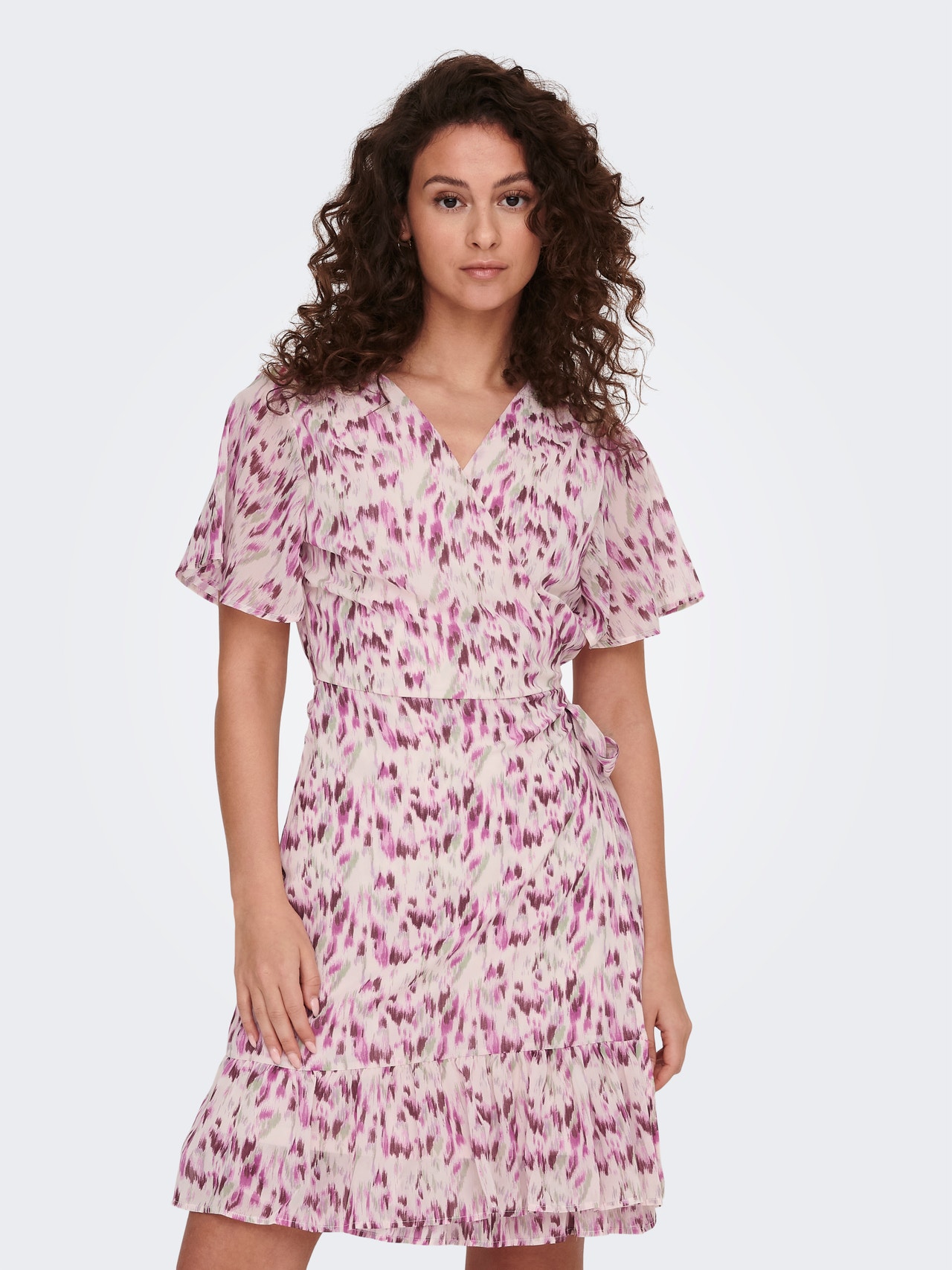 ONLY Short Wrap Dress -Mulberry - 15235761