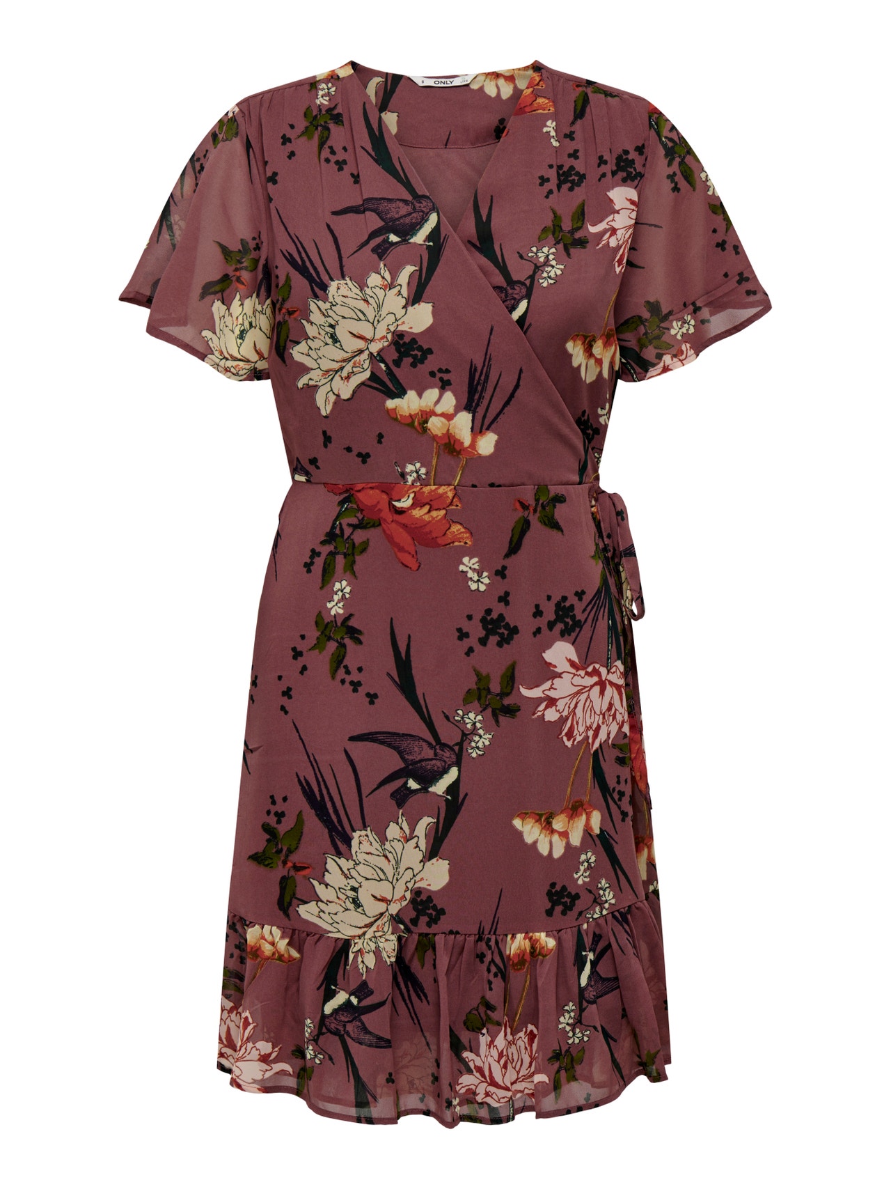 ONLY Short Wrap Dress -Rose Brown - 15235761