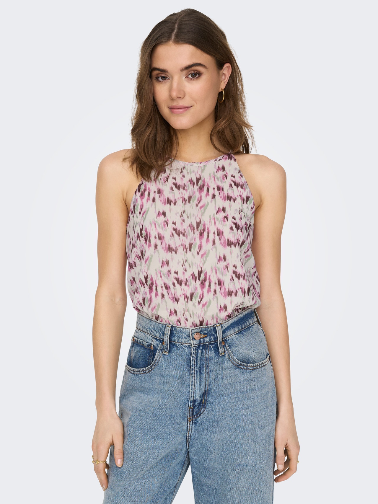 ONLY Halterneck Top with cut-out back -Mulberry - 15235763