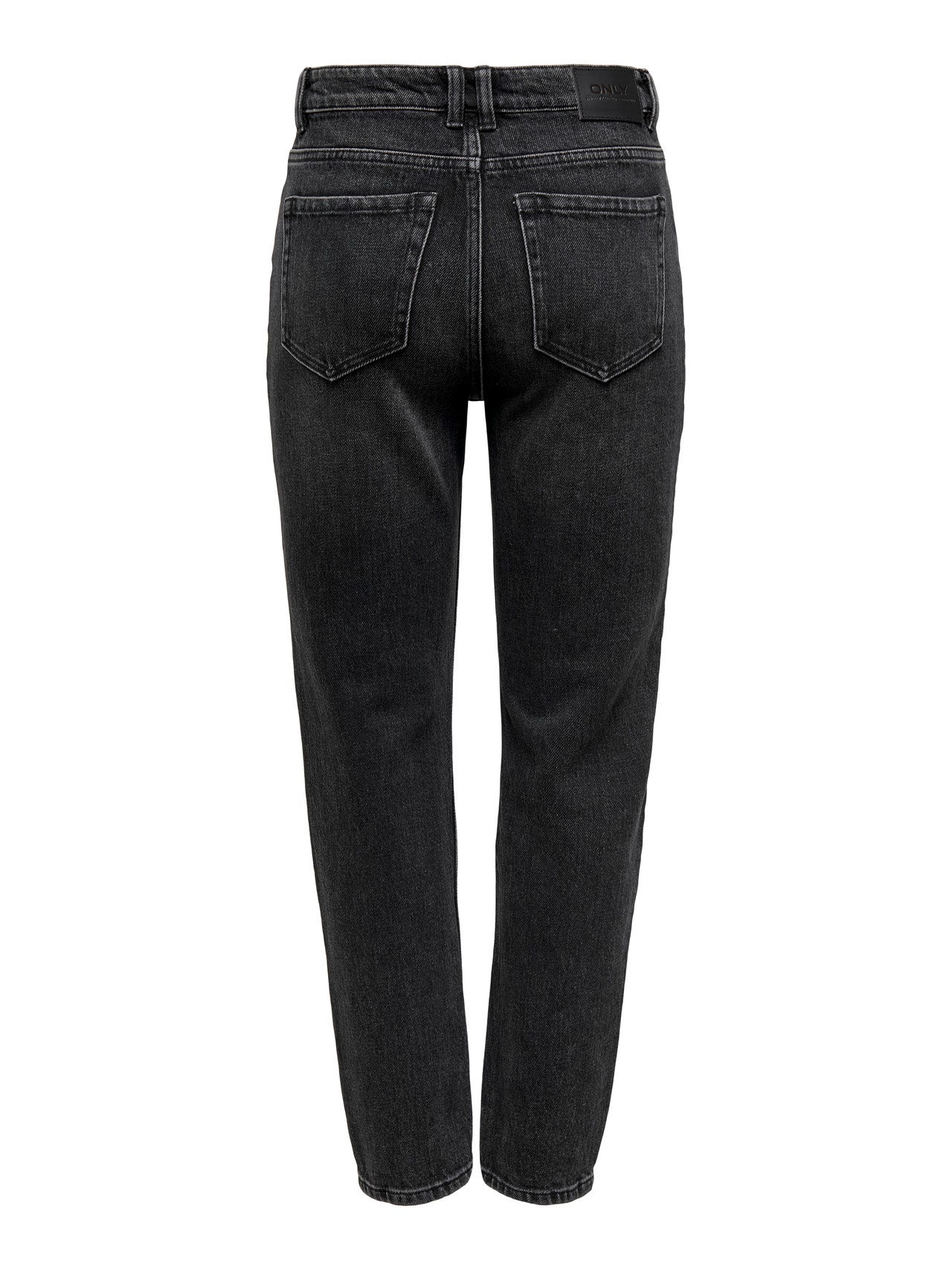 ONLY Sirge lõige Kõrge vöökoht Teksad -Black Denim - 15235780