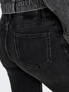 ONLY Sirge lõige Kõrge vöökoht Teksad -Black Denim - 15235780