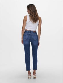 ONLY Jeans Straight Fit Taille haute -Medium Blue Denim - 15235791