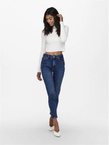 ONLY Gerade geschnitten Hohe Taille Jeans -Medium Blue Denim - 15235791