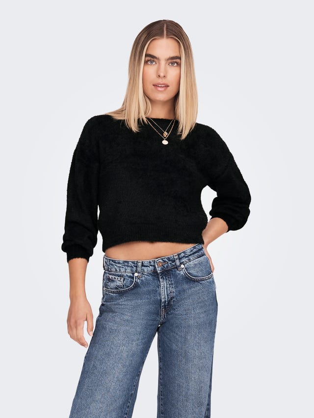 ONLY Round Neck Ribbed cuffs Dropped shoulders Pullover - 15235973