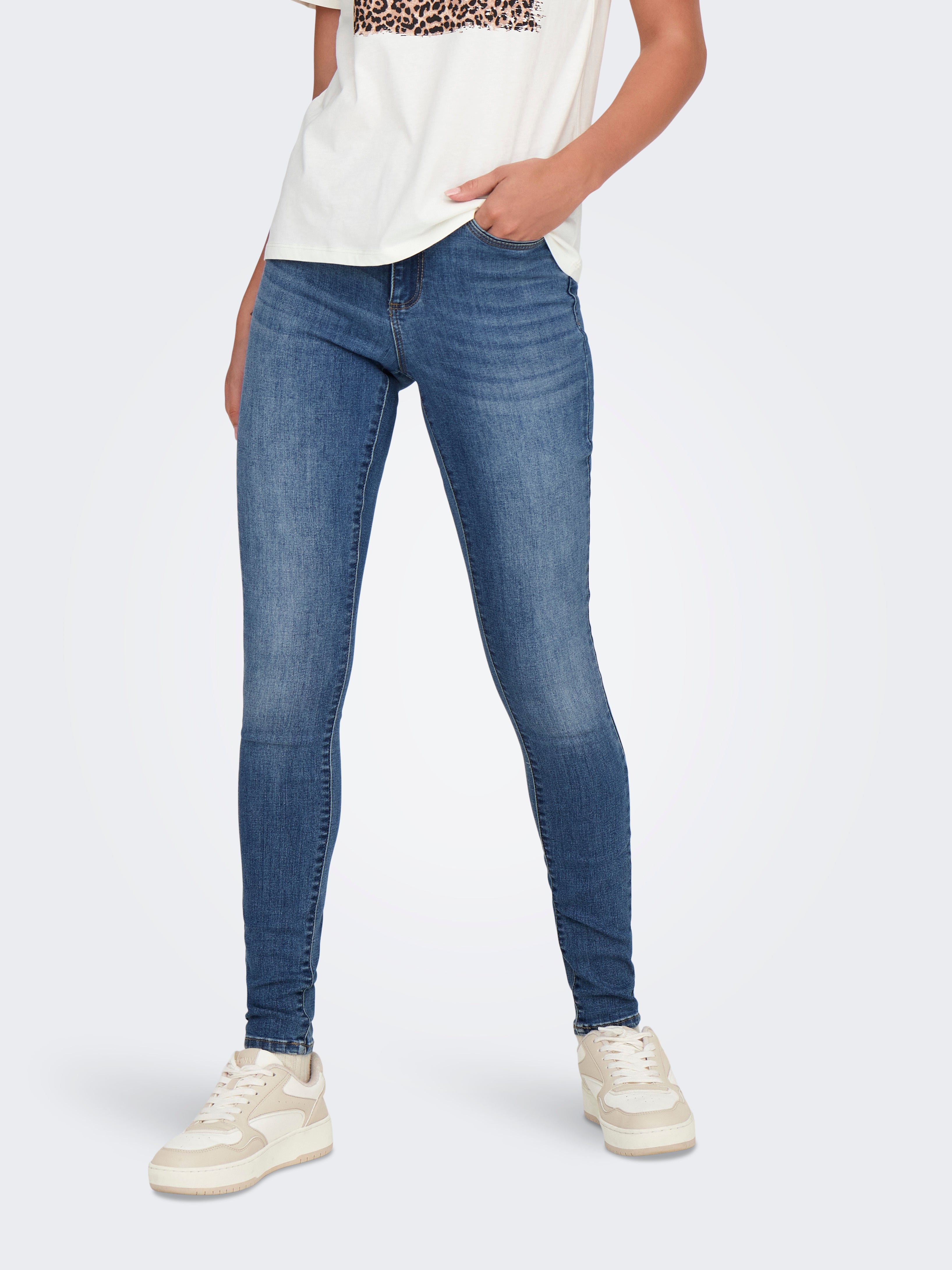 Onlwauw Mittlere Taille Skinny Fit Jeans