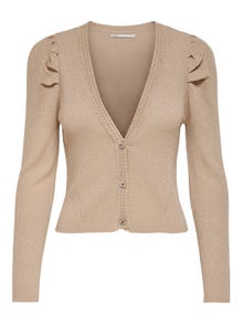 ONLY O-hals Gebreid vest -Frosted Almond - 15235996