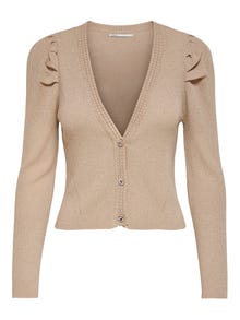 ONLY O-Neck Knit Cardigan -Frosted Almond - 15235996