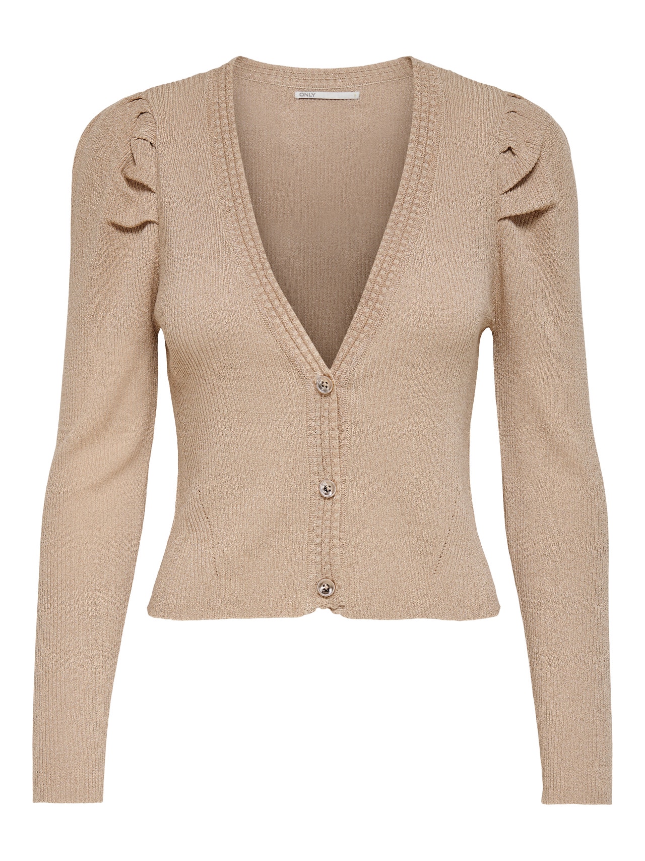 ONLY Pufferme Strikket cardigan -Frosted Almond - 15235996