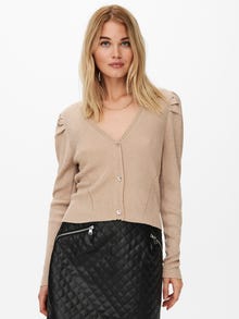 ONLY Pufferme Strikket cardigan -Frosted Almond - 15235996