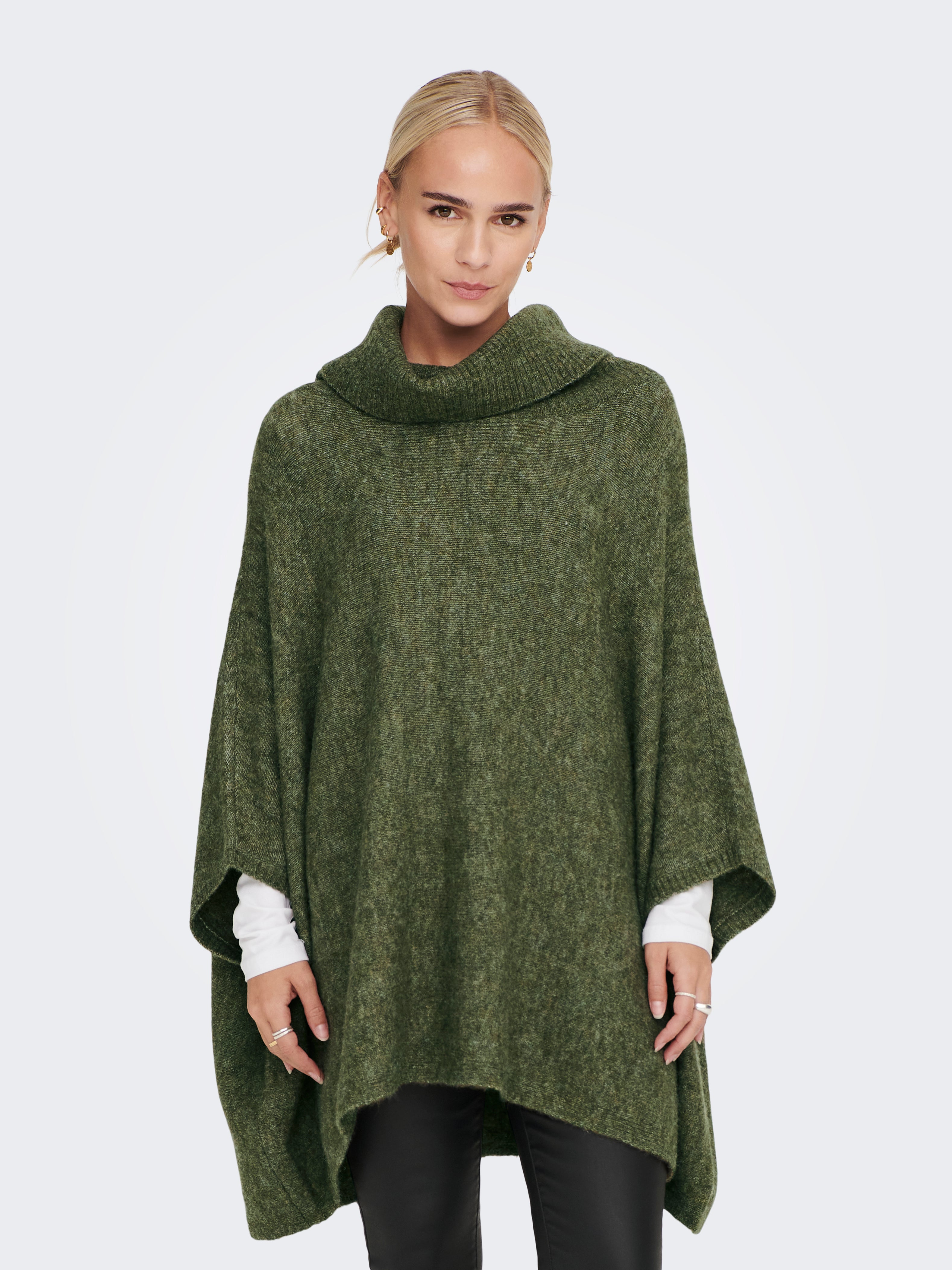 Knitted poncho with roll neck with 50% discount! | ONLY®