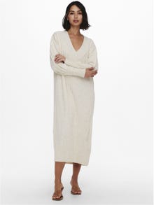 ONLY Robe longue Relaxed Fit Col en V -Pumice Stone - 15236372