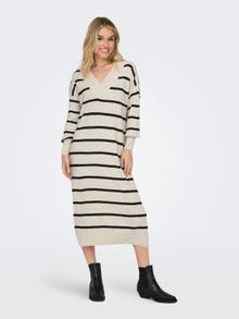 ONLY Longueur midi Robe en maille -Pumice Stone - 15236372