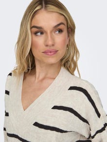 ONLY Relaxed fit V-Hals Lange jurk -Pumice Stone - 15236372