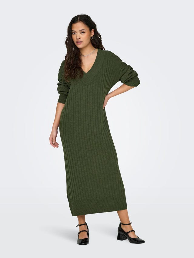 ONLY Relaxed Fit V-Neck High cuffs Long dress - 15236372