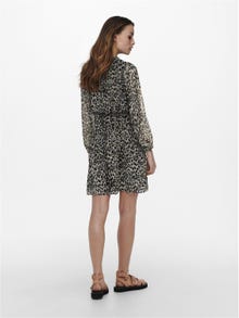 ONLY Mini v-hals kjole med bindebånd -Pumice Stone - 15236376