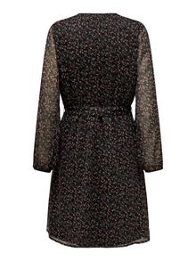 ONLY Mini v-hals kjole med bindebånd -Black - 15236376