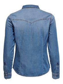 ONLY Langærmet Denimskjorte -Medium Blue Denim - 15236387