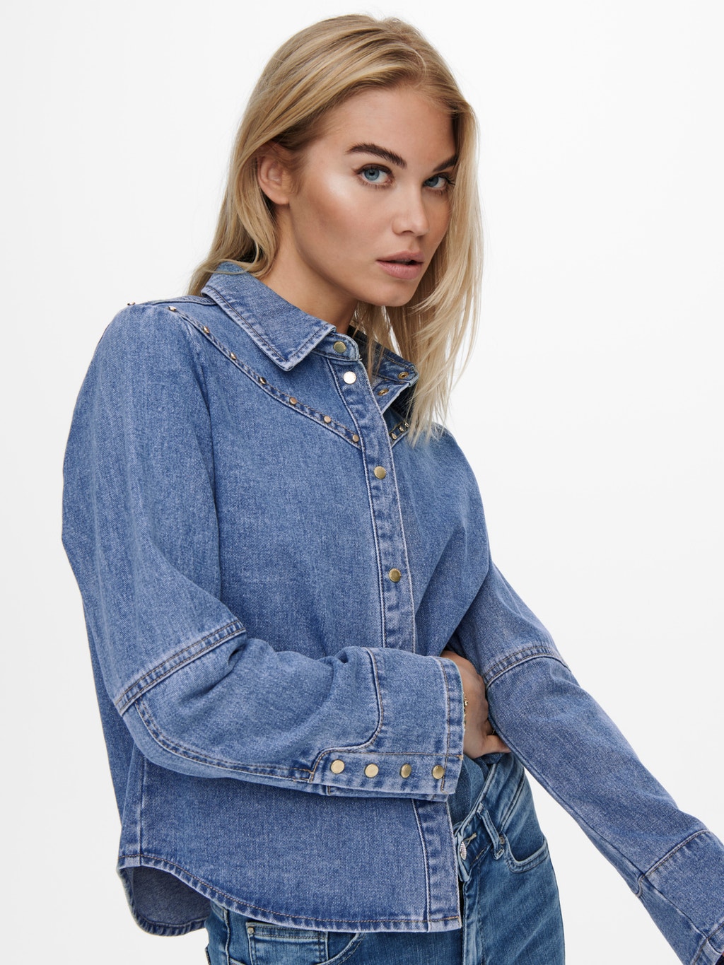 Stud detail Denim shirt with 50% discount! | ONLY®