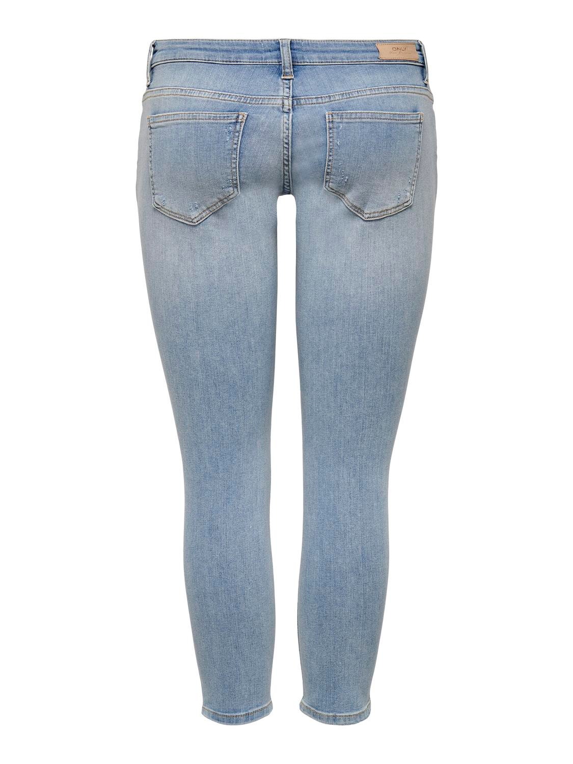 ONLY Skinny Fit Low waist Destroyed hems Jeans -Medium Blue Denim - 15236453