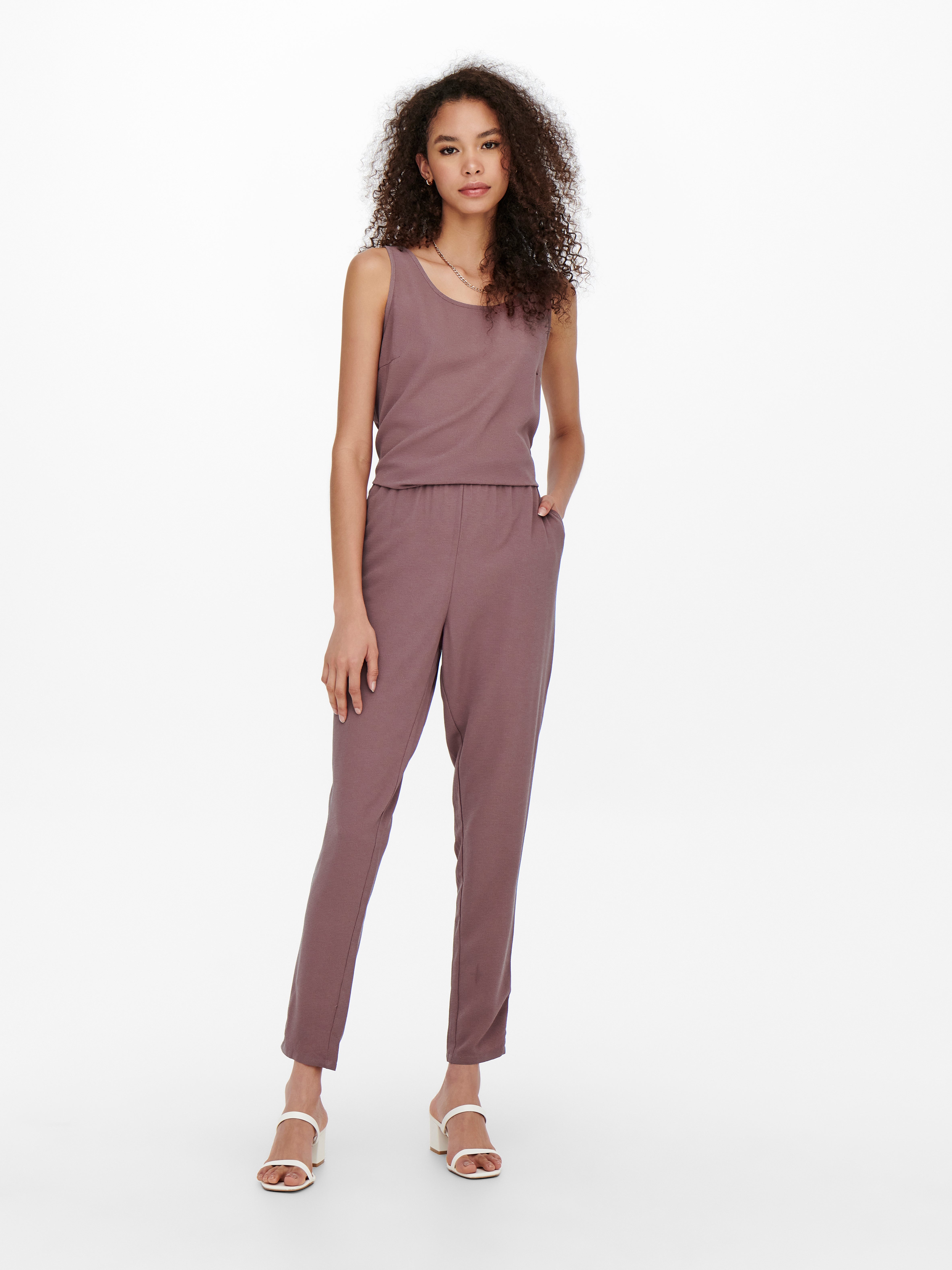 rose colored jumpsuit