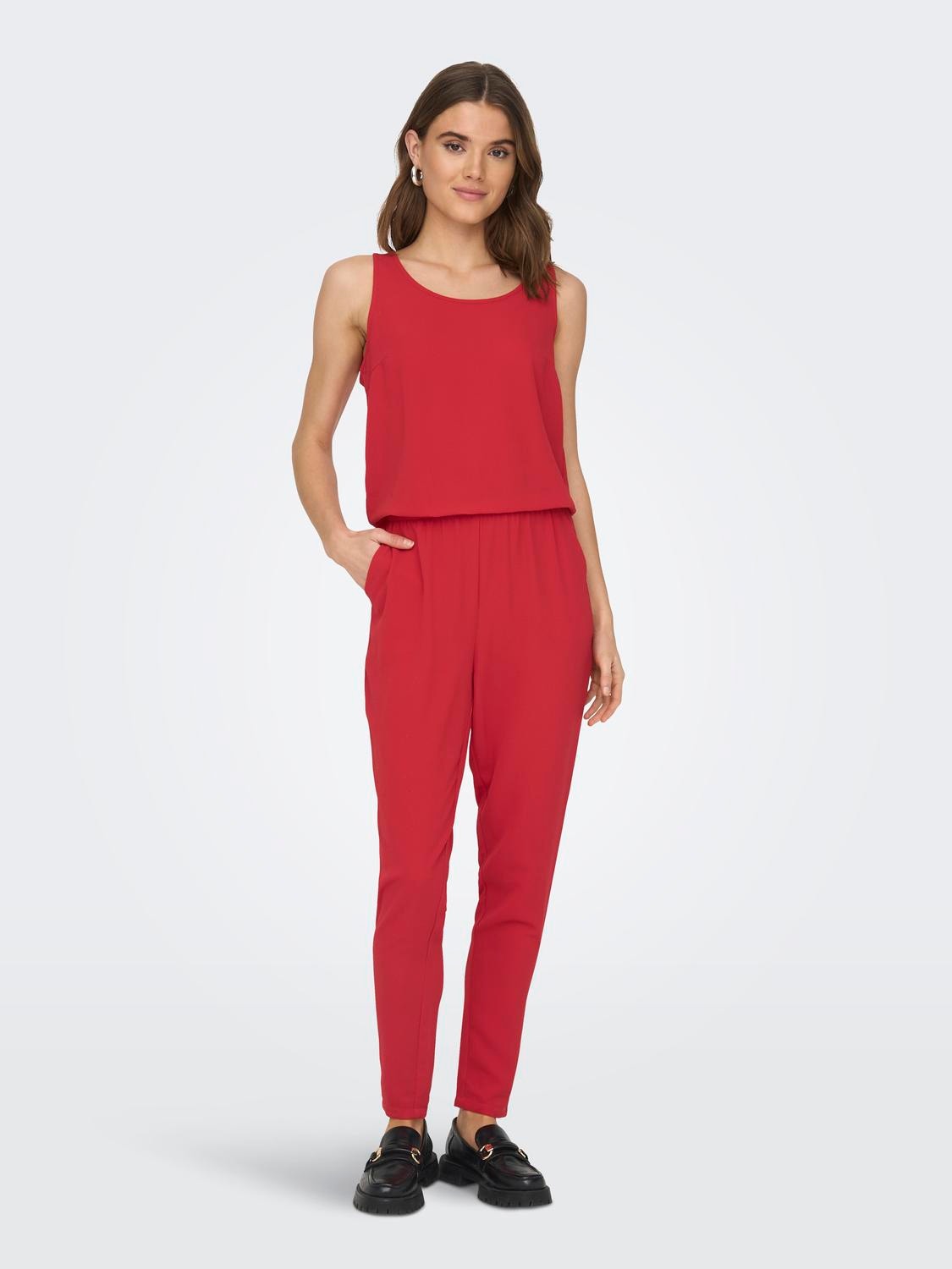 ONLY Mid waist Jumpsuit -Mars Red - 15236581